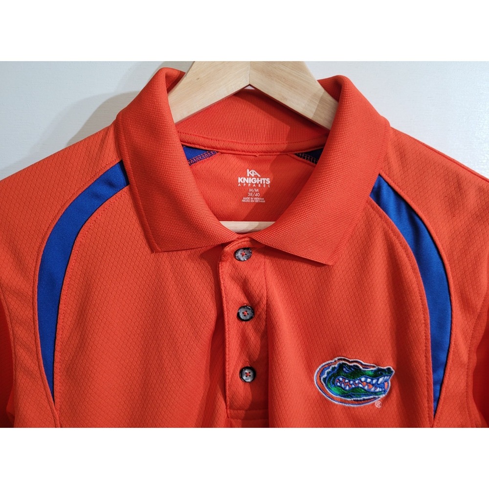 Knights Apparel Florida Gators Men's Polo S/S Shirt Orange Blue Size M 38-40 EC